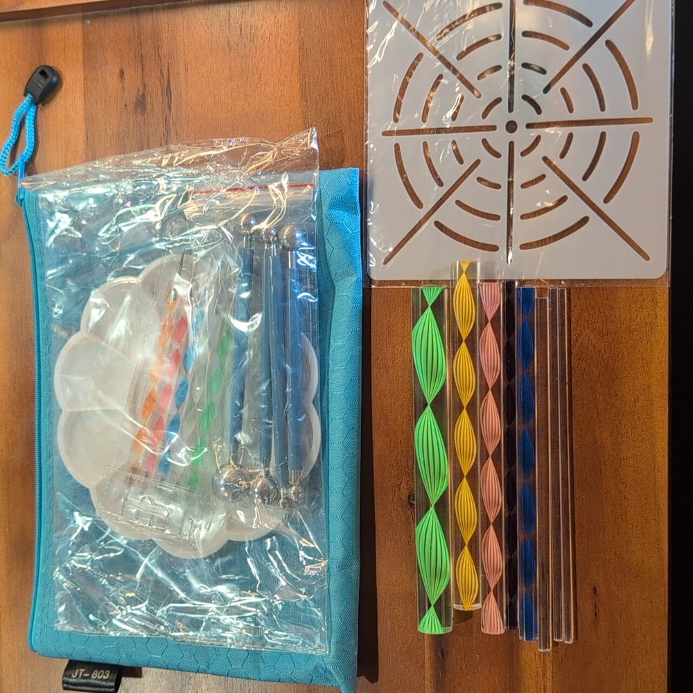 NWOT 19PCS Dotting Tools Set, Rock Painting, Nail Art, Crafts, Zipper Storage